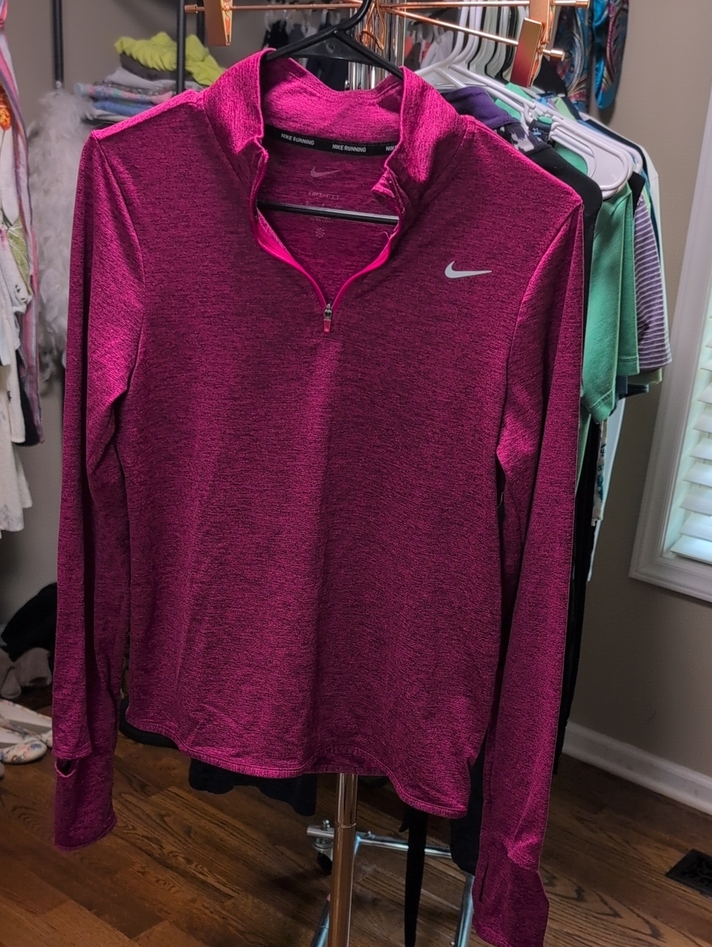 Nike Women's Magenta Quarter-Zip Performance Pullover